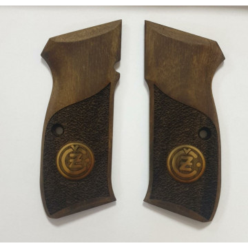 Cz 75B, 75BD, 85 KADET SHADOW1 Wooden (Turkish Walnut) Brass Logo Handgun Grip