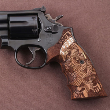 Smith Wesson K/L - Frame Square Butt Wooden (Turkish Walnut) Silver Logo (Big) Handgun Grip