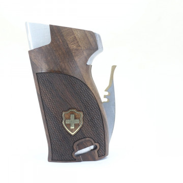 Sig P210-1 / P210-4 / P210-5 / P210-6 / DK M49 - With Lanyard Ring (Kordon Halkalı) Wooden (Turkish Walnut) Brass Logo Handgun Grip