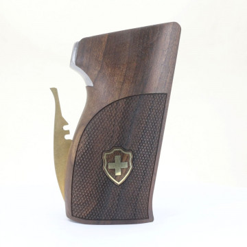 Sig P210-1 / P210-4 / P210-5 / P210-6 / DK M49 - With Lanyard Ring (Kordon Halkalı) Wooden (Turkish Walnut) Brass Logo Handgun Grip