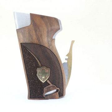 Sig P210-1 / P210-4 / P210-5 / P210-6 / DK M49 - With Lanyard Ring (Kordon Halkalı) Wooden (Turkish Walnut) Brass Logo Handgun Grip