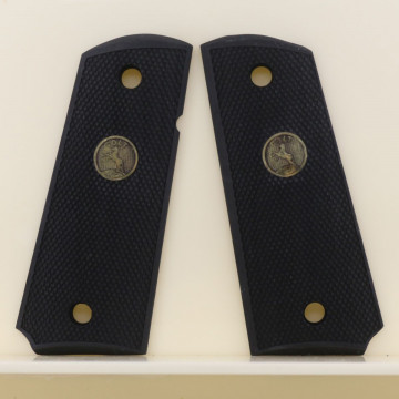 All 1911's Model Wooden (Turkish Walnut (Black Painted)) Brass Logo Handgun Grip