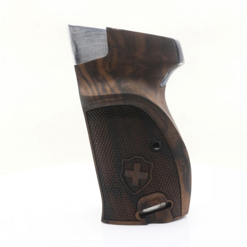 Sig P210-1 / P210-4 / P210-5 / P210-6 / DK M49 - With Lanyard Ring (Kordon Halkalı) Wooden (Root Walnut) Lazer Logo Handgun Grip