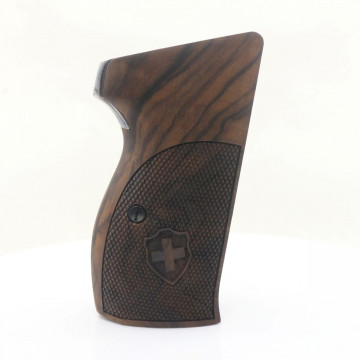 Sig P210-1 / P210-4 / P210-5 / P210-6 / DK M49 - With Lanyard Ring (Kordon Halkalı) Wooden (Root Walnut) Lazer Logo Handgun Grip