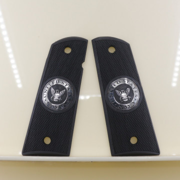 All 1911's Model Wooden (Turkish Walnut (Black Painted)) Silver Logo Handgun Grip
