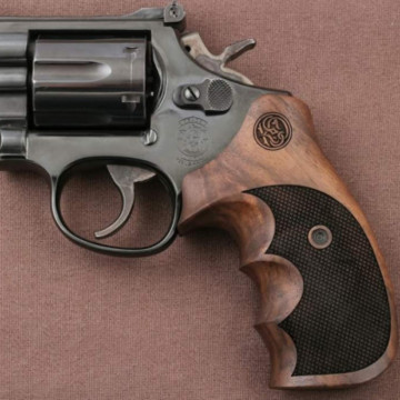 Smith Wesson N Frame Round Butt Wooden (Turkish Walnut) TAC Mark Handgun Grip
