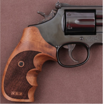 Smith Wesson N Frame Round Butt Wooden (Turkish Walnut) TAC Mark Handgun Grip
