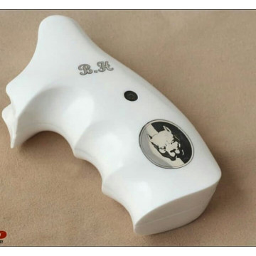 Smith Wesson N Frame Round Butt (Acrylic White) Silver Logo (Big) Handgun Grip