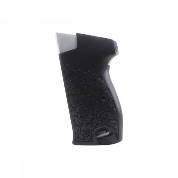 SIG P210-1 / P210-4 / P210-5 / P210-6 / DK M49 - With Lanyard Ring (Kordon Halkalı) Wooden (Turkish Walnut (Black Painted)) Handgun Grip