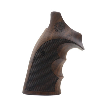 Smith & Wesson K/L - Frame Square Butt - Models 10, 11, 12, 13, 14, 15, 16, 17, 18, 19, 45, 48, 53, 56, 64, 65, 66, 67, 68, 547, 581, 586, 617, 648, 681, 686 & .357 Classic Hunter. Wooden (Turkish Walnut) Lazer Logo Handgun Grip