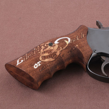 Smith Wesson N Frame Roundbutt TAC Walnut Custom Grips (Silver Logo)